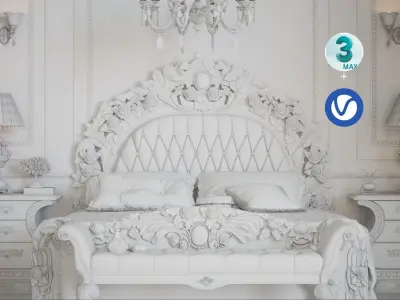 classical Bed 3Ds max  Model  3D model