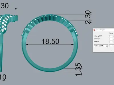 Jewelry Ring Gold 3D print model 46