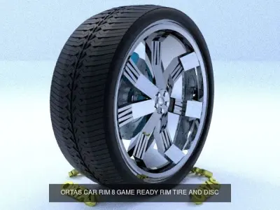 ORTAS CAR RIM 7 AND 8 GAME READY RIM TIRE AND DISC 3D Model Pack
