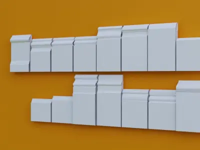 55 Premade Mouldings Low-poly 3D model