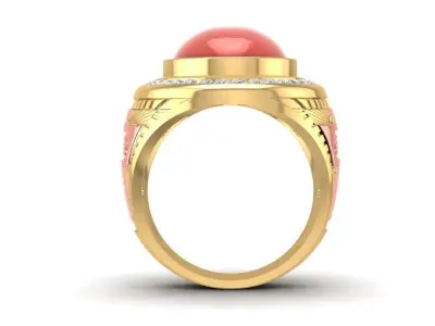 Mens Red Agate Cross Ring 3D Model 641 3D print model