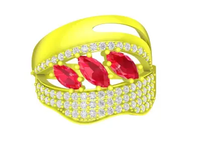 5738 luxury diamond women ring  3D print model