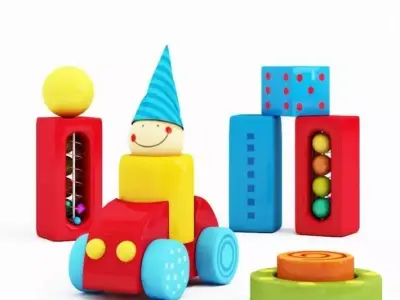 Modern Colorful Toys 3D model