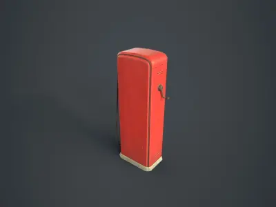 Gas Pump Retro Low-poly 3D model