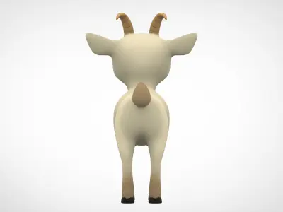 White Goat Low-poly 3D model