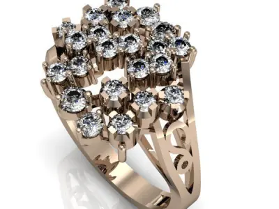 daimond ring 3D print model 2