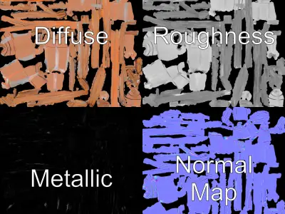 Cattail Plant D Model Pack Low-poly 3D model