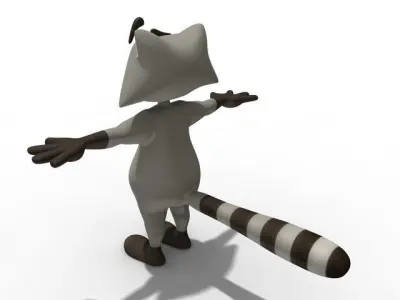 Cartoon rancoon 3D model