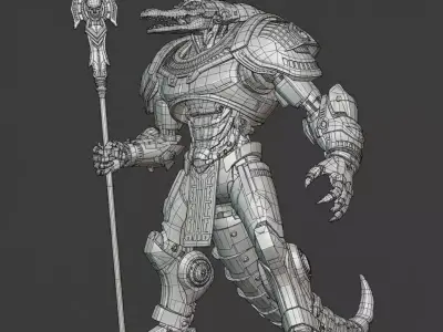 Sci-Fi Mecha-Sobek - Egyptian Mythological Crocodile Prop Low-poly 3D model
