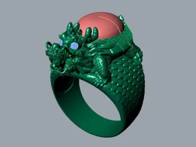 dragon turtle ring 3D model