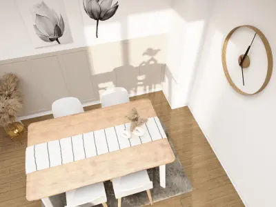 Modern Dining Room Design 3D Model 3D model