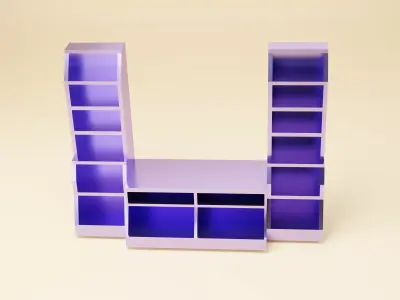 MODERN TV RACK Low-poly 3D model