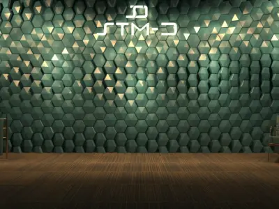 STM-D hexagon wall parametric model 250 Low-poly 3D model
