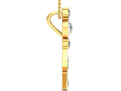 Solitaire Women Pendant 3dm STL OBJ FBX Renders Details 3D print model 37