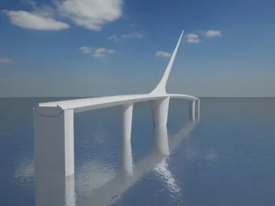 Womens Bridge by Santiago Calatrava Free 3D model