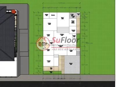 House 12x14m code 455- Sketchup 3D model 3D model 3D model