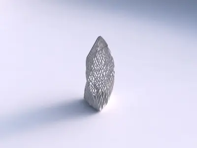 Vase twist tipped triangle with twisted lattice tiles 3D print model