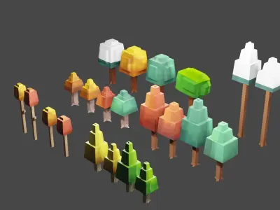3D low poli tree object 3D model