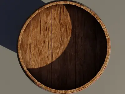 Medieval wooden barrel Free low-poly 3D model