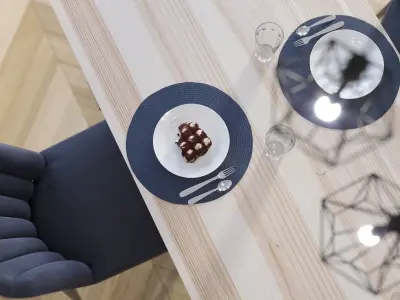 White Kitchen Interior Scene 3D model