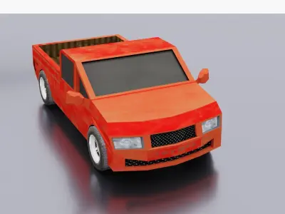 Pickup car Low-poly 3D model