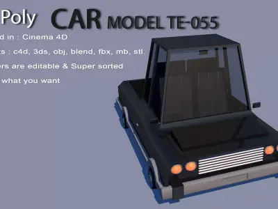 Low Poly Car Model TE-055 Low-poly 3D model