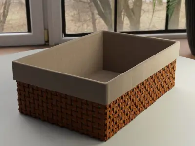 Bamboo Basket Low-poly 3D model