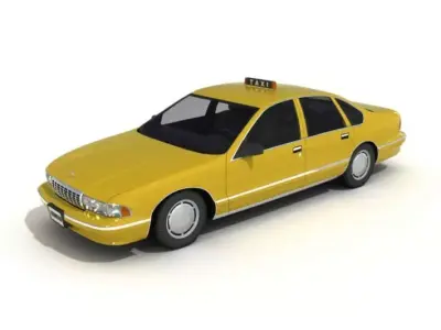Yellow Car Taxi 3D model