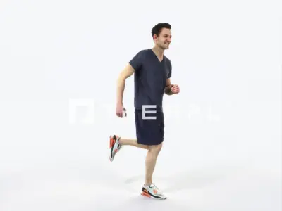 Virtue 02A Running Jogging Football Sports Man Low-poly 3D model