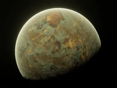 Planet Space Ready to game Free low-poly 3D model