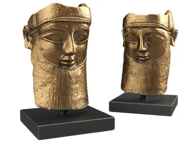 Mask of assyrian man Low-poly 3D model