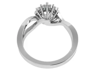 Round Halo Twisted Ring 4695 3D print model