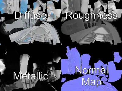 Metallic Athletic Sneaker Model Pack Low-poly 3D model