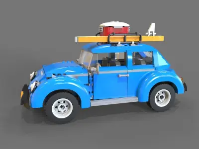 Lego car Volkswagen beetle 3D model