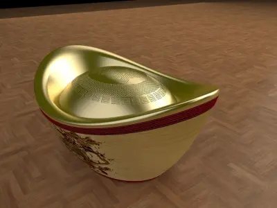 Chinese gold Ing 3D model
