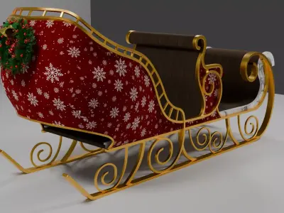 Christmas Sleigh new Low-poly 3D model