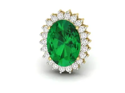 Oval Stone Earrings 3D print model 3D print model