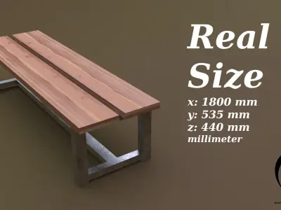 Bench 25 4in1 - 4 Texture 1 Model Low-poly 3D model