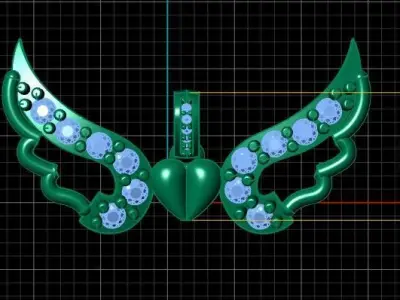 flying heart pendant 3d printable model  3D print model
