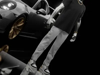 Animated T-shirt mockup 3D model