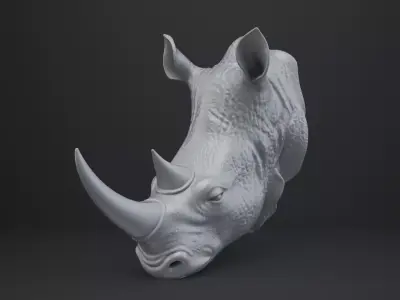 Rhinoceros Bust - Animal Figurine 3D print model