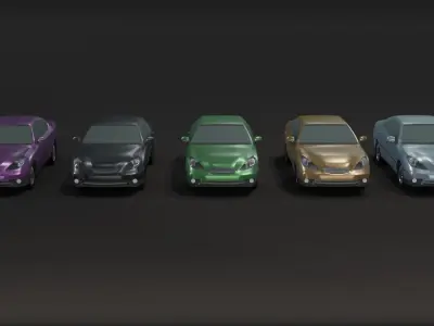 Sedan Car Generic Low-poly 3D model