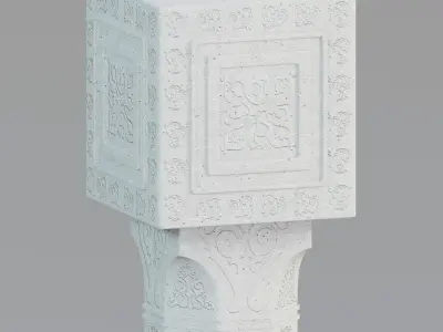 Moroccan tiled pillar 3D model