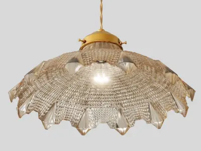 Flower Art Deco Glass Chandelier 3D model