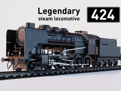 Mav Class 424 with railroad 3D model