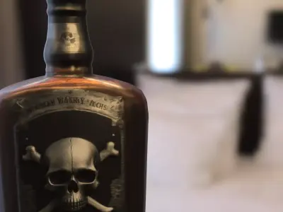 Skull Whiskey Bottle Low-poly 3D model