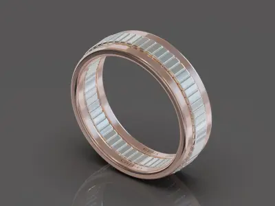 modern men gold or silver ring  3D model