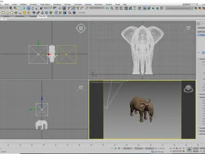 realistic Rigged Elephant  3D model