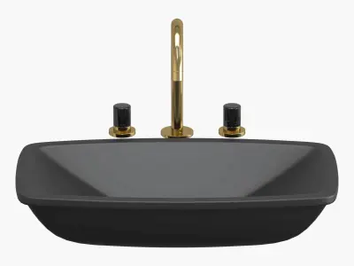 MAESTROBATH Sink - Faucet - Marble 3-Hole Luxury Bathroom Faucet 3D model