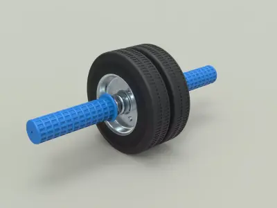Twin-wheeled gymnastic roller 3D model